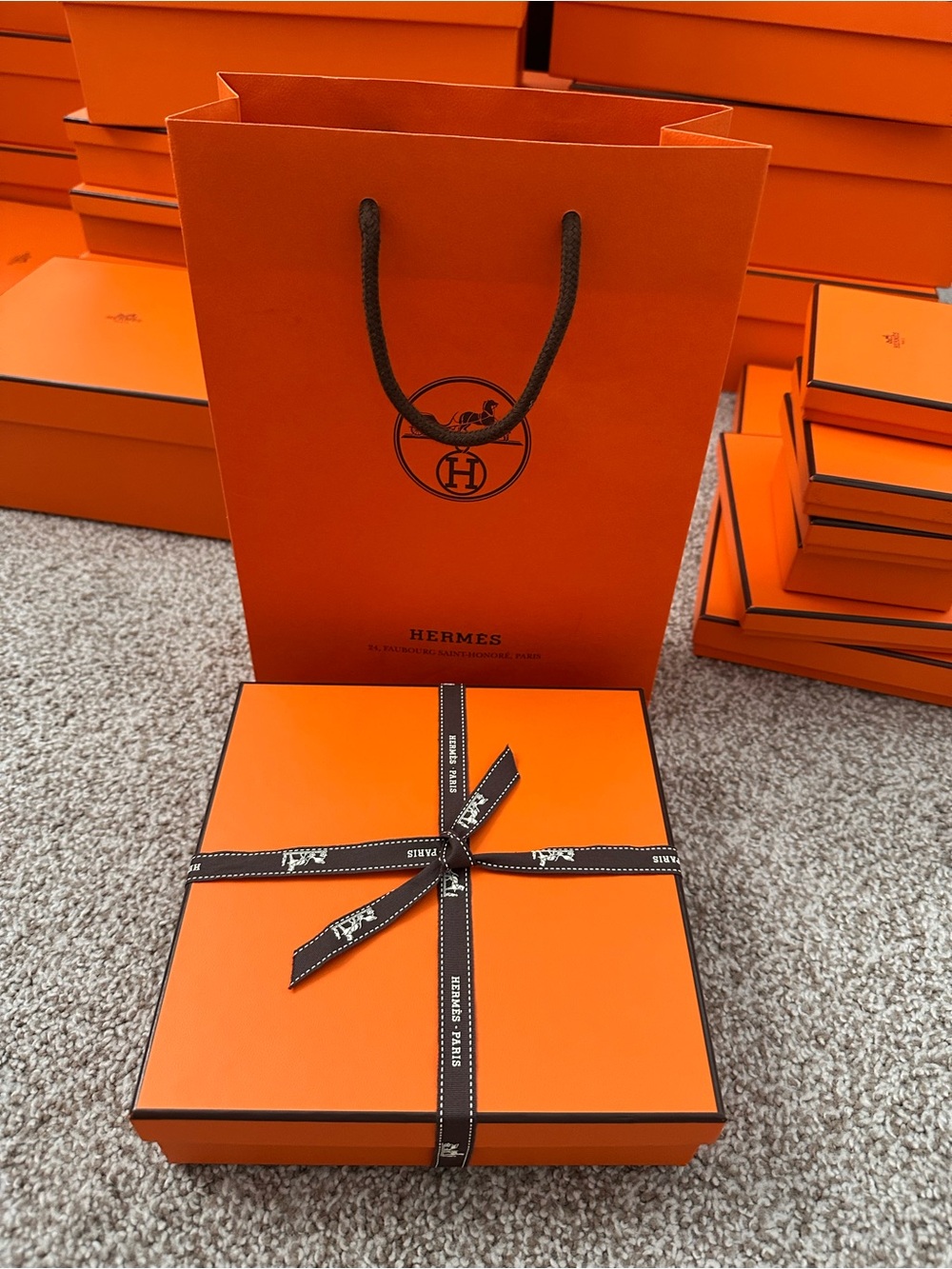 Orange Gift Box with Ribbon gift box